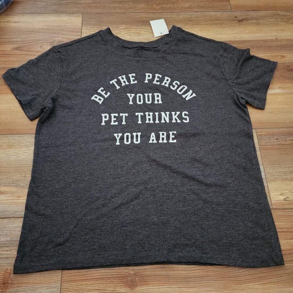 Fifth Sun Graphic Tee Shirt Women's M Gray Pet Parent Short Sleeve NEW